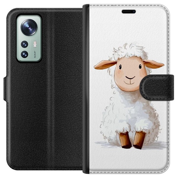 Xiaomi 12 Lompakkokotelo Suloinen Lammas - lasten ja vauvan tuotteita sarjakuvatyyliin