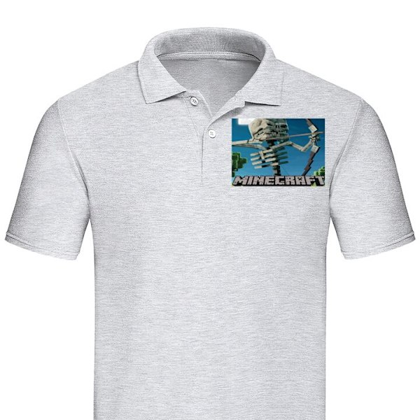 Poloshirt til Voksen | Elegant Poloshirt A Minecraft Movie Grå Lille