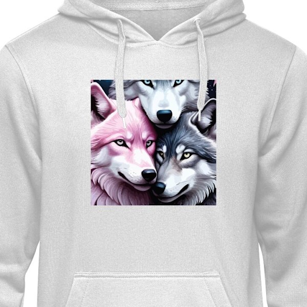 Hoodie för Vuxen | Bekväm Huvtröja Vargar grå XXL