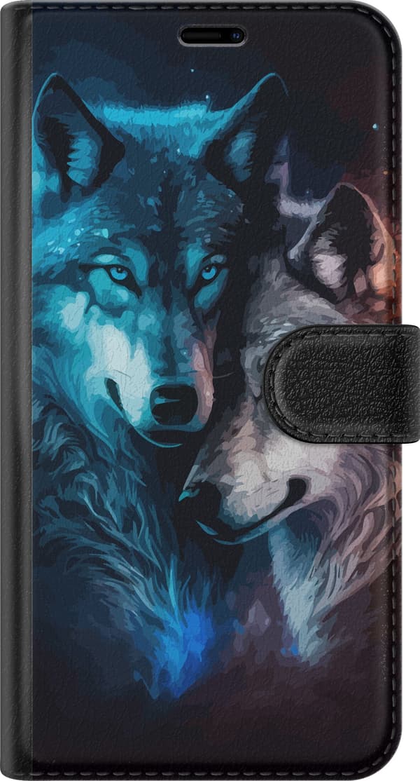 Kompatibelt Plånboksfodral till Samsung Galaxy S21 Vargar i natten
