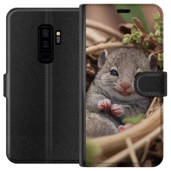 Samsung Galaxy S9+ Plånboksfodral Råtta Leende Djurmotiv Stadsmotiv Urban Grafisk Design Populärt Roligt Motiv Art Stil