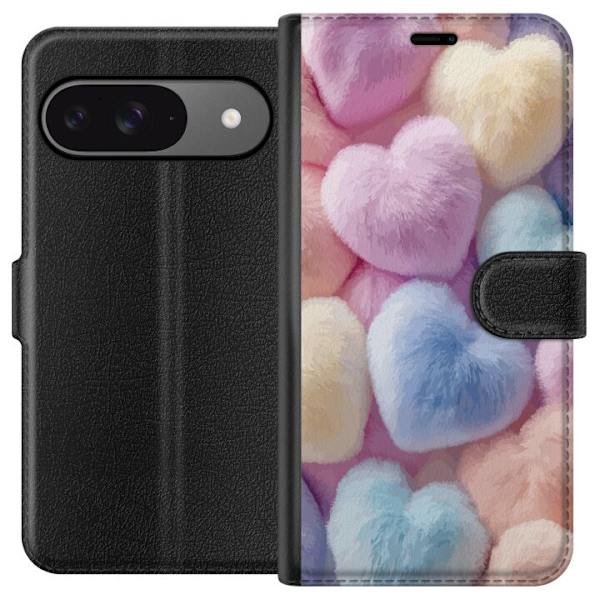 Google Pixel 9 Pro Plånboksfodral Hjärtan Kärlek Grafisk Design Romantiskt Motiv Populärt Symbol Grafiskt Mönster Dekoration
