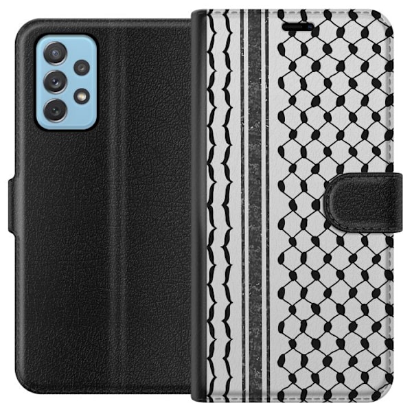 Samsung Galaxy A52 5G Lompakkokotelo Palestiinalainen kuvio - perinteiseen tyyliin inspiroima keffiyeh-kangas