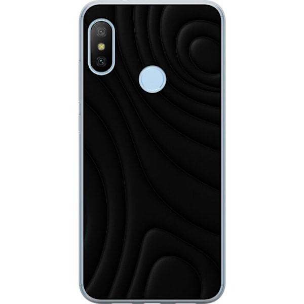 Xiaomi Mi A2 Lite Genomskinligt Skal Black Waves