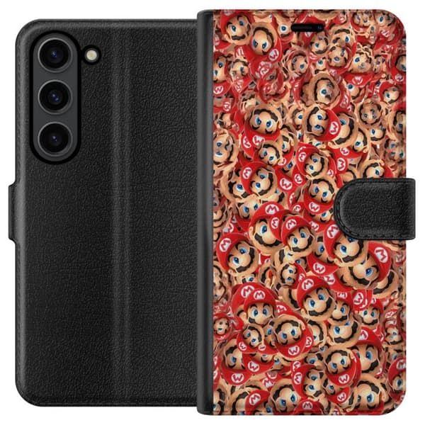 Kompatibel Tegnebogsetui til Samsung Galaxy S24+ Super Mario mönster rød