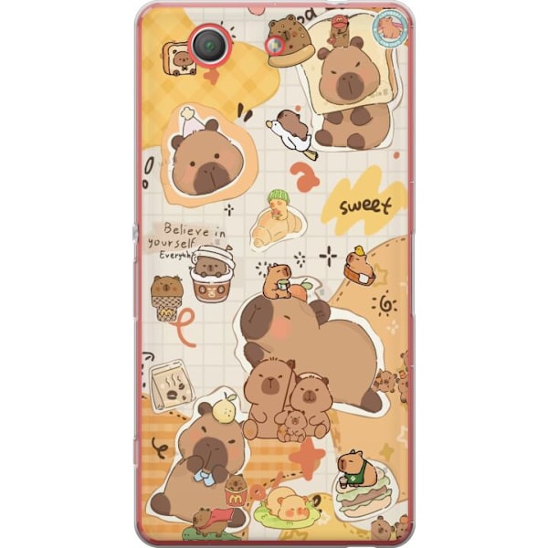 Sony Xperia Z3 Compact Gjennomsiktig deksel Kawaii capybara mobilskal med gulliga djurmotiv
