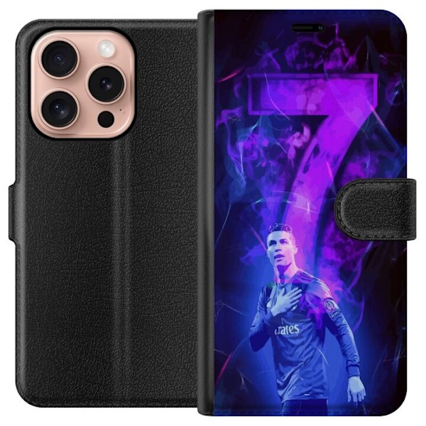 Apple iPhone 16 Pro Tegnebogsetui Ronaldo 7 - Fodboldlegende i Handling for Fans