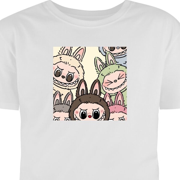 Barn-T-skjorte | Komfortabel T-skjorte for Barn Labubu Pastel Collection hvit 12-13 År