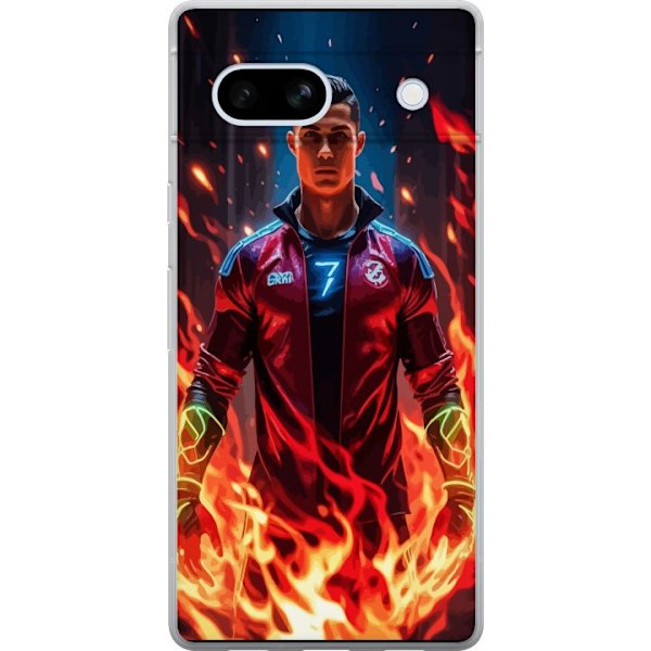 Google Pixel 7a Läpinäkyvä kuori Ronaldo Inferno - jalkapal