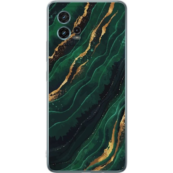 Motorola Moto G72 Genomskinligt Skal Marmor Guld Grön