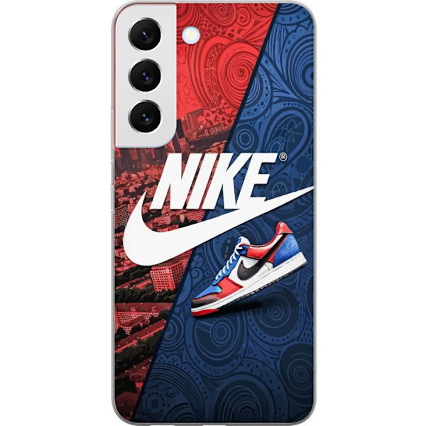Samsung Galaxy S22+ 5G Läpinäkyvä kuori  Nike Logo Punainen Sininen Lenkkarit Tyyli Urheilu Muoti Suosittu Swoosh Kuviointi Harjoitusvaatteet Graaf
