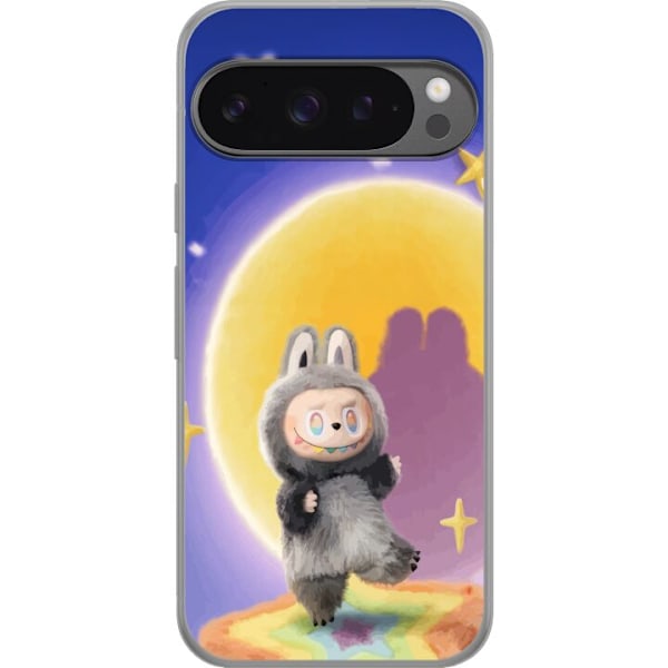 Google Pixel 9 Pro XL Genomskinligt Skal Labubu Neon Pop – N