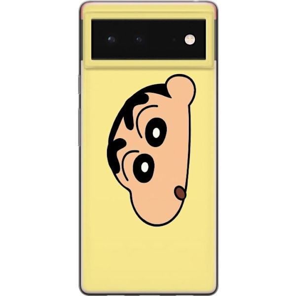 Google Pixel 6 Läpinäkyvä kuori Peeking Shinchan