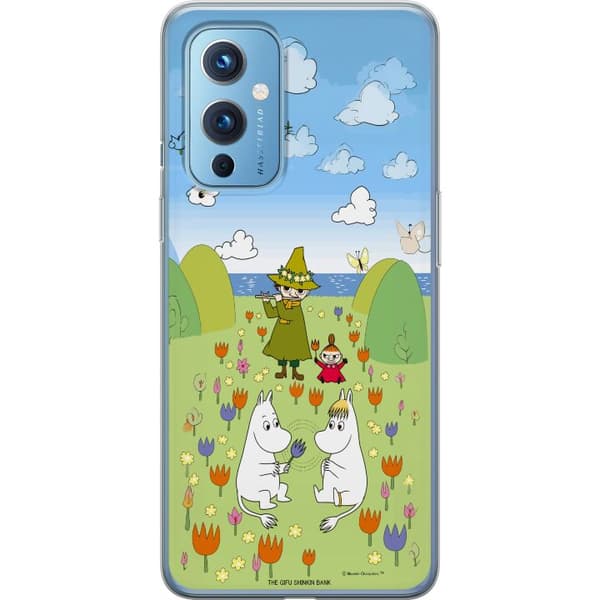 Kompatibel Mobilcover til OnePlus 9 Mumin i blomsteräng grøn