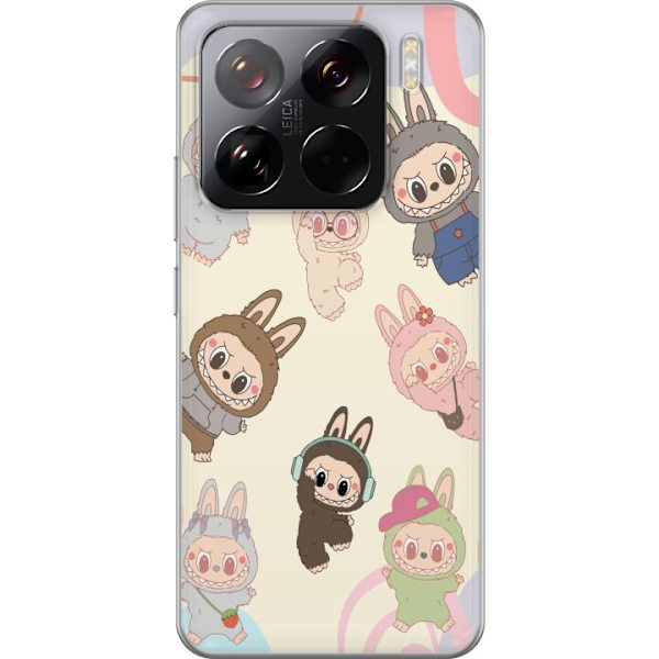 Xiaomi 15 Pro Genomskinligt Skal Labubu Pop Mart Kollektion Motiv Figur Samling Design Populärt Art Toy Pop Mart Kreativ Grafiskt
