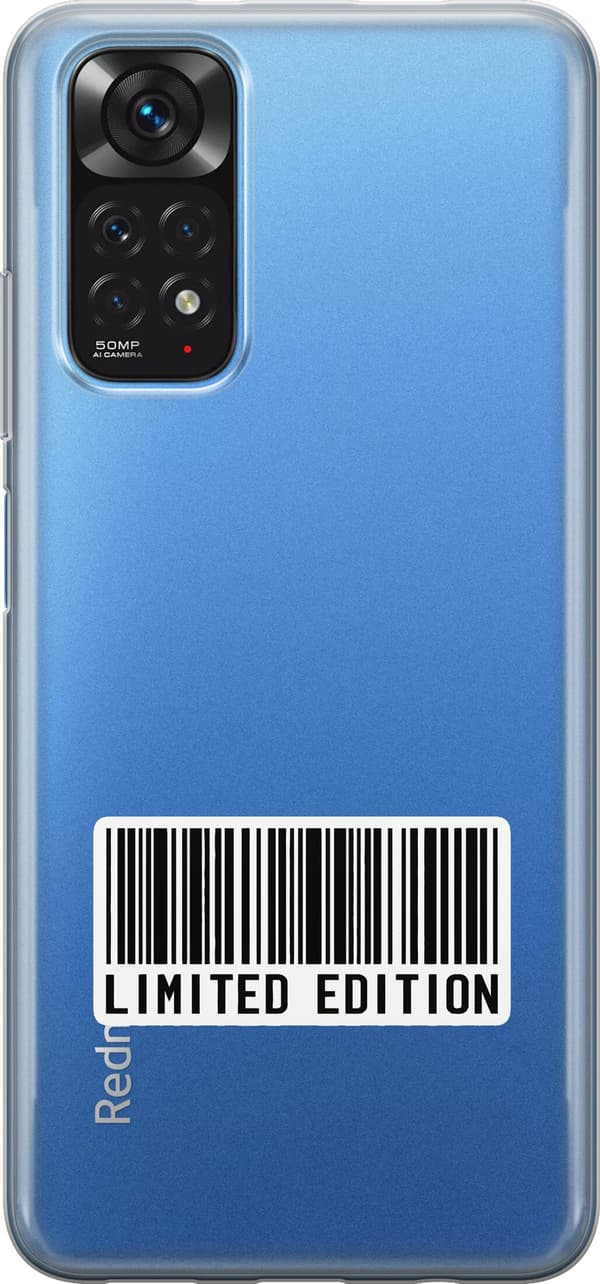 Kompatibel Mobilcover til Xiaomi Redmi Note 11 Stregkode - Sort motiv i begrænset oplag - Stregkode. sort