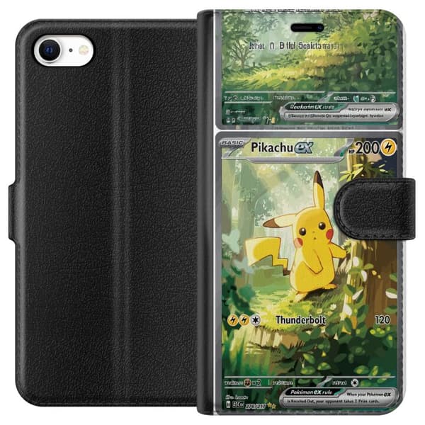 Kompatibel Tegnebogsetui til Apple iPhone 6 Pikachu grøn