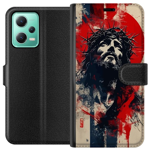 Xiaomi Redmi Note 12 Plånboksfodral Jesus med kors – kriste