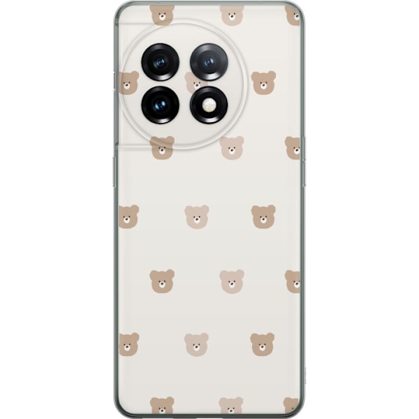 OnePlus 11 Läpinäkyvä kuori Teddy-tausta - söpöt teddykar