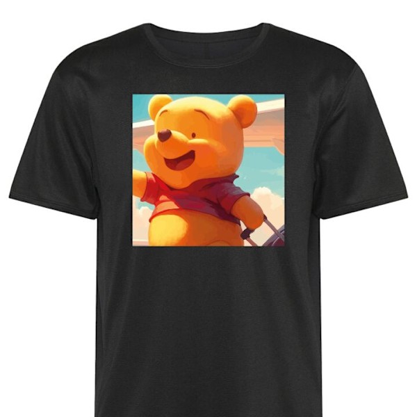 Trænings T-shirt | Sport T-shirt til Voksen Nalle Puh Rejser sort 3X-Large