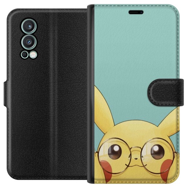 OnePlus Nord 2 5G Plånboksfodral Pikachu glasögon