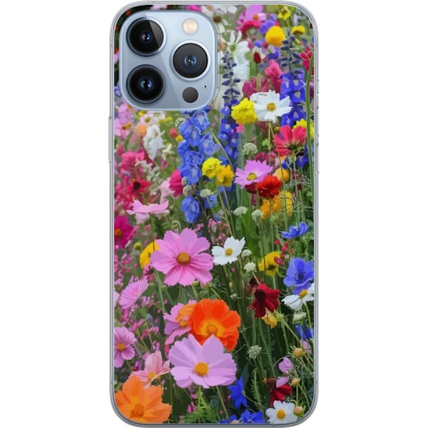 Apple iPhone 13 Pro Max Genomskinligt Skal Blommigt mobilskal