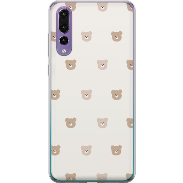 Huawei P20 Pro Läpinäkyvä kuori Teddy-tausta - söpöt tedd