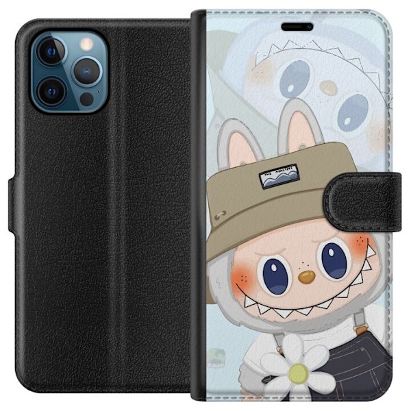 Apple iPhone 12 Pro Tegnebogsetui Labubu med hat - Pop Mart figur Mr. Butcher i retro-stil med karakter