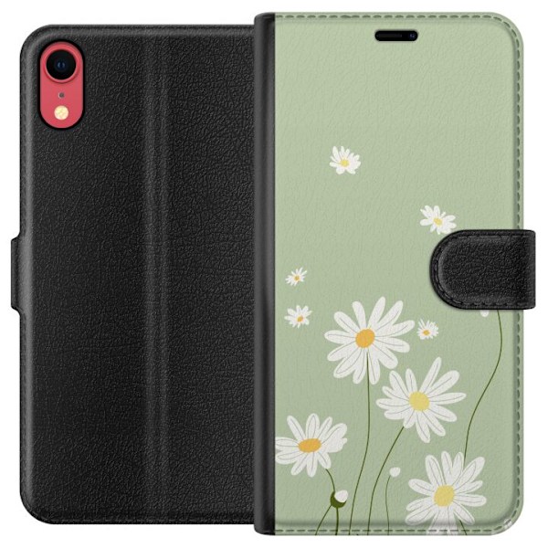 Apple iPhone XR Plånboksfodral Prästkragar – blommigt mönster i svensk sommarstil