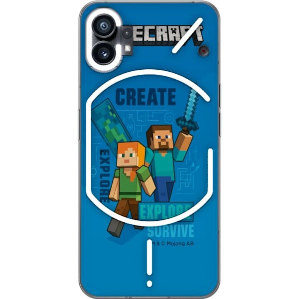 Nothing Phone (1) Gennemsigtig cover Minecraft Huler