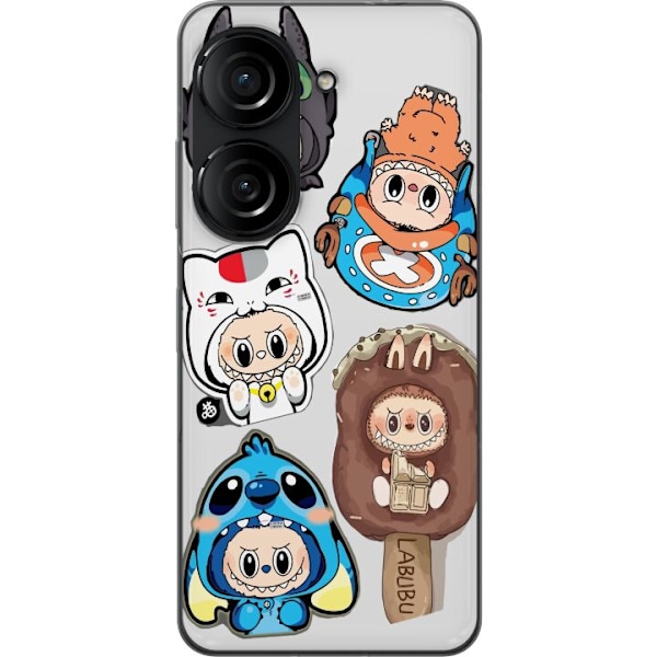 Asus Zenfone 10 Gennemsigtig cover Labubu figur samling - Pop