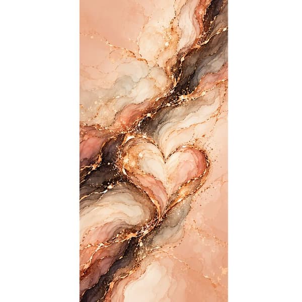 Kompatibelt Lommeboketui til Apple iPhone 13 Pro Marmorhjerte oransje