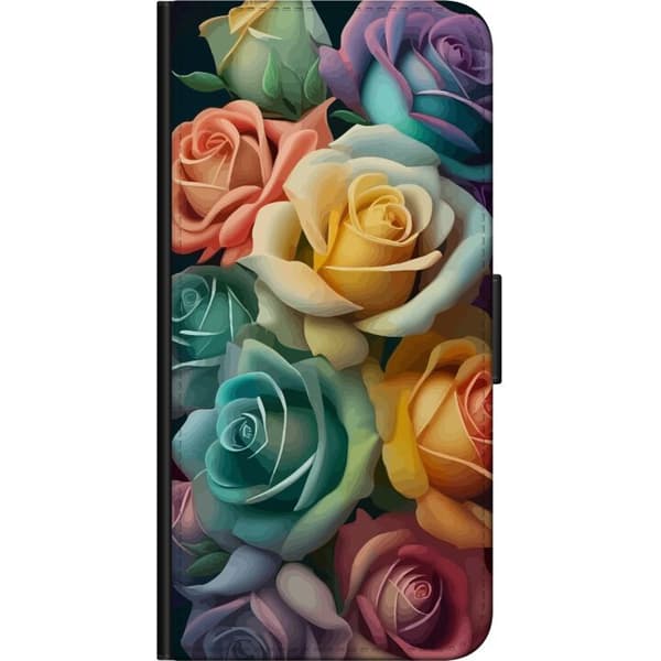 Kompatibel Tegnebogsetui til OnePlus 9 Pro Farverige Roser