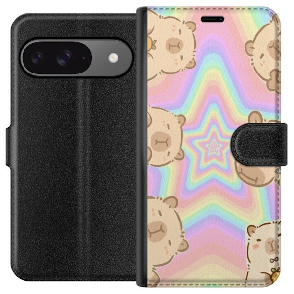 Google Pixel 9 Lommeboketui Kawaii Capybara Galaxy Søt Anime