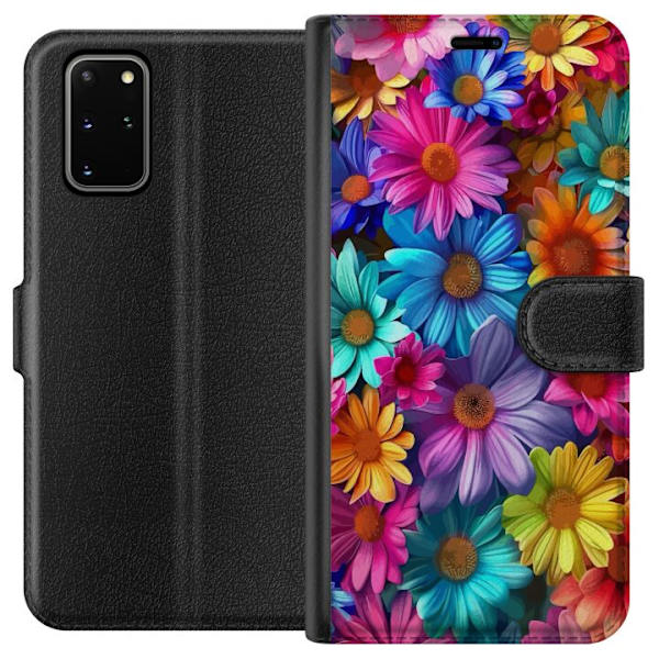 Samsung Galaxy S20+ Plånboksfodral Gerbera Blommor Färgglad Dekor Blommotiv Populärt Heminredning Färg Rik Väggkonst Design