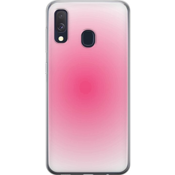 Samsung Galaxy A40 Läpinäkyvä kuori Pinkki Pilvi