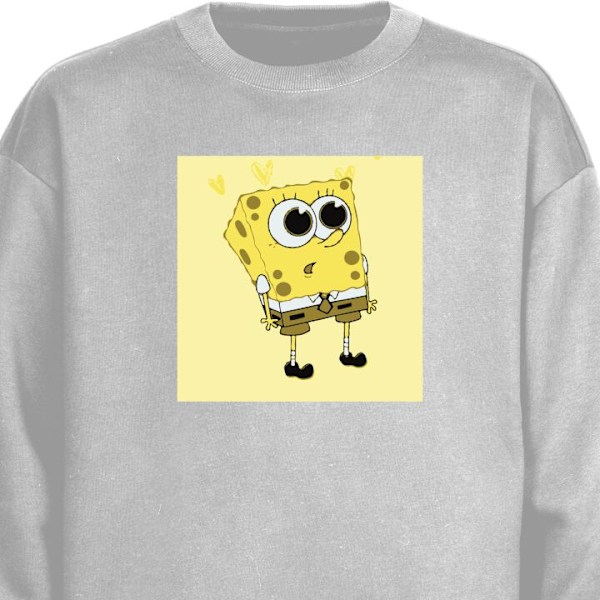 Sweatshirt til Voksne | Klassisk Collegebluse SvampBob Firkant grå XL