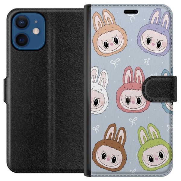 Apple iPhone 12 mini Lompakkokotelo Pastel Labubu