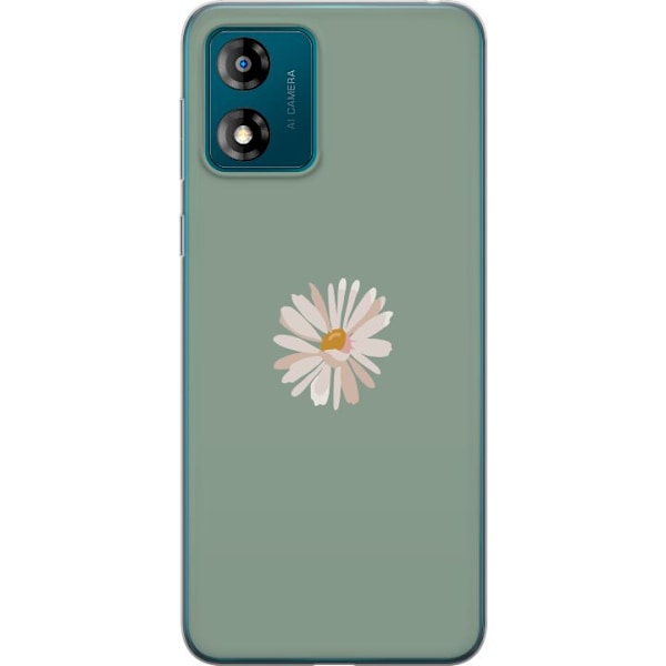 Motorola Moto E13 Läpinäkyvä kuori Vihreä Minimalikukka -