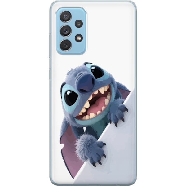 Samsung Galaxy A52 5G Genomskinligt Skal Happy Stitch – glad figur med charmig uttryck