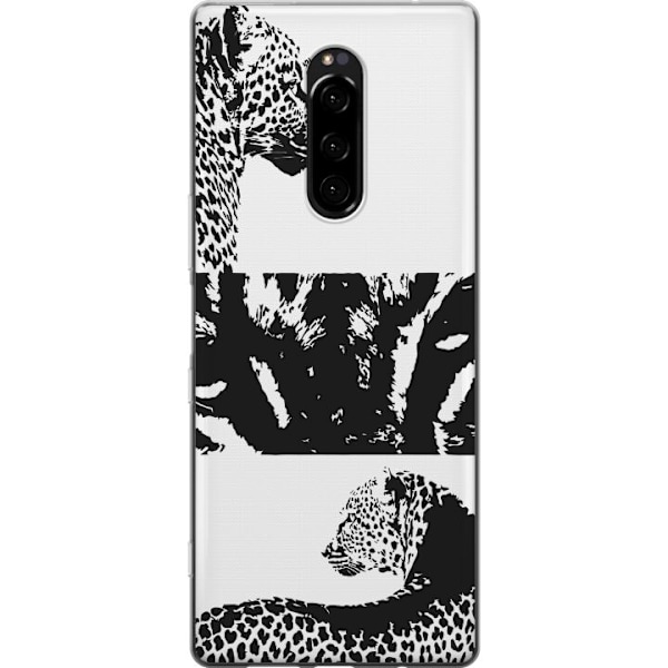 Sony Xperia 1 Läpinäkyvä kuori Leopard Faces