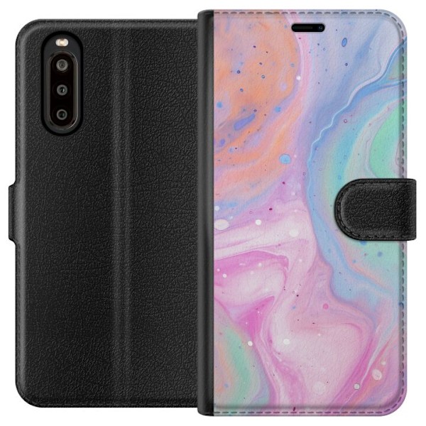 Sony Xperia 10 II Tegnebogsetui Pastelmarmor