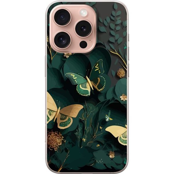 Apple iPhone 16 Pro Genomskinligt Skal Fjärilar