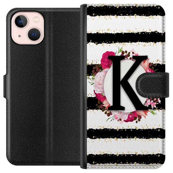 Apple iPhone 13 Tegnebogsetui Bogstavet K