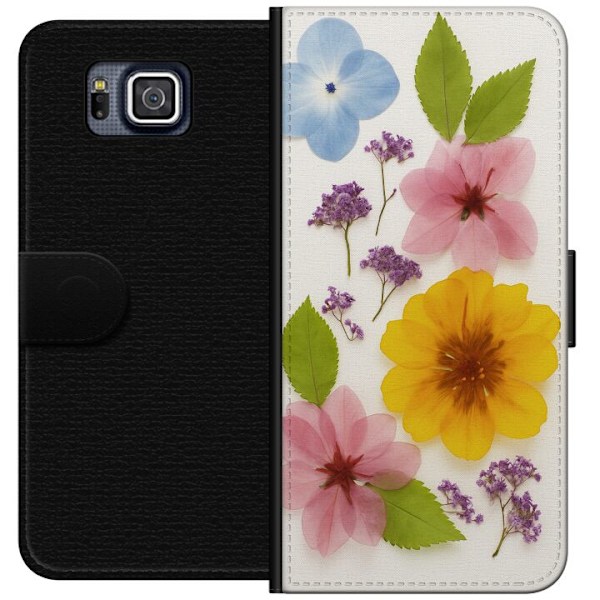 Samsung Galaxy Alpha Tegnebogsetui Pressede blomster