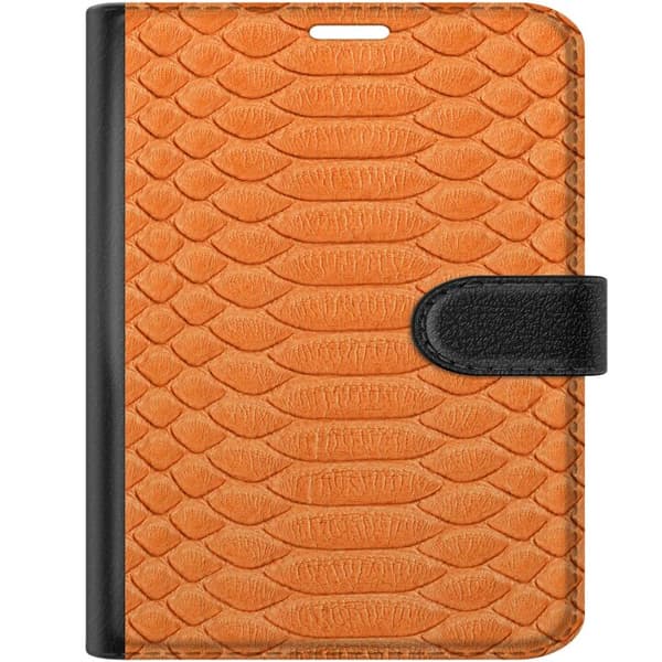 Kompatibelt Plånboksfodral till Apple iPhone Duo Orange reptilfjäll orange