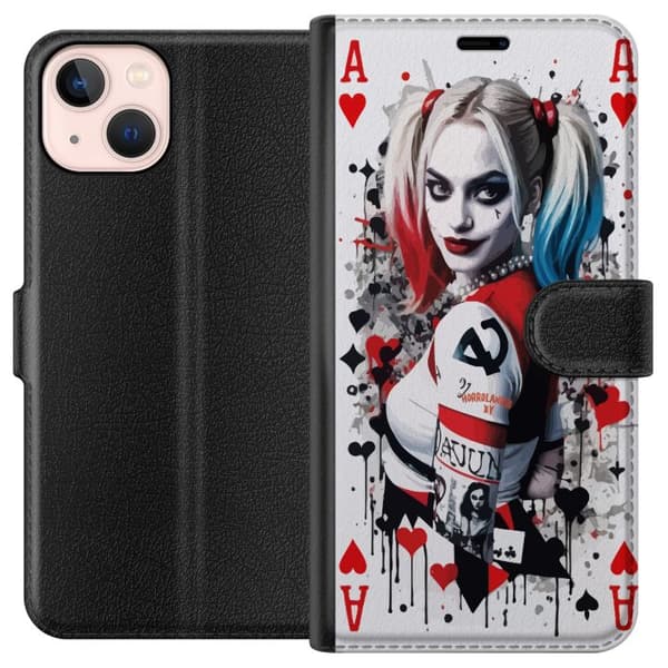 Kompatibel Tegnebogsetui til Apple iPhone 13 mini Harley Quinn Spillekort Pop Art Illustration