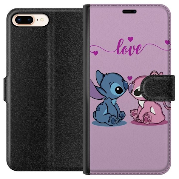 Apple iPhone 8 Plus Lompakkokotelo Lilo & Stitch – Angel Edi