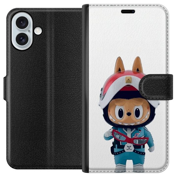 Apple iPhone 16 Plus Tegnebogsetui How2work Labubu Monstre x Ultraman Blue Figur
