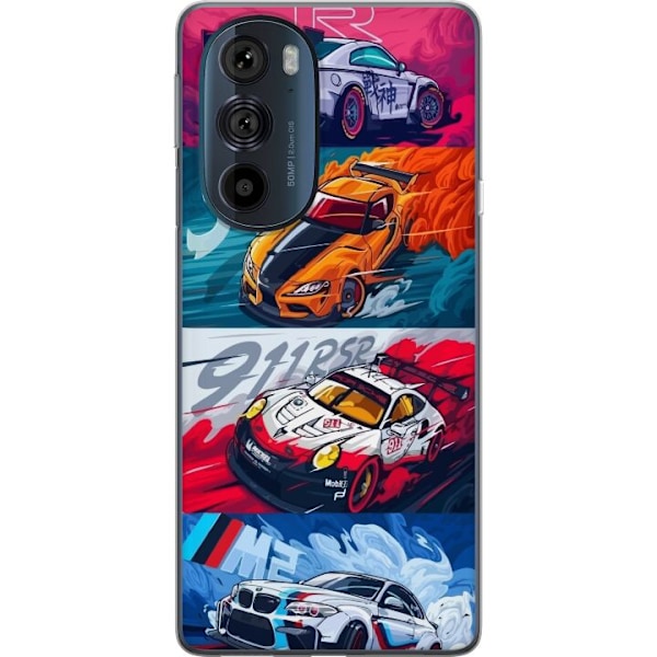 Motorola Edge 30 Pro Läpinäkyvä kuori Nopeat Autot - Piirre